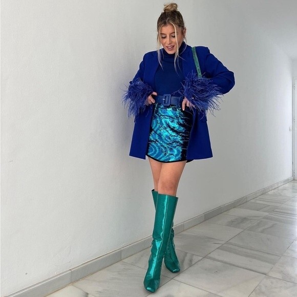 ZARA SHORT SEQUIN SKIRT - Picture 8 of 8